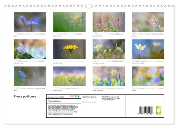 Produktbild: Fleurs po&eacute;tiques (Calendrier mural 2026 DIN A3 vertical), CALVENDO calendrier mensuel