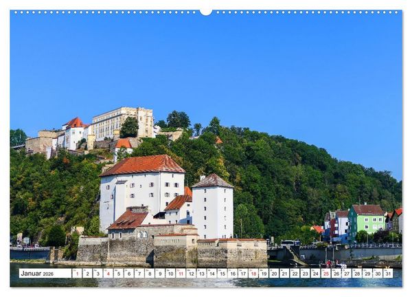 Produktbild: Passau die Barockstadt an der Donau (hochwertiger Premium Wandkalender 2026 DIN A2 quer), Kunstdruck in Hochglanz