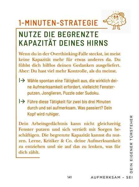 Produktbild: Die 1-Minuten-Strategie gegen Overthinking