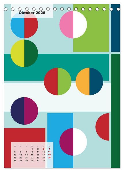Produktbild: Geometrical ART (Tischkalender 2026 DIN A5 hoch), CALVENDO Monatskalender