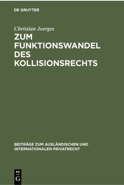 Produktbild: Zum Funktionswandel des Kollisionsrechts