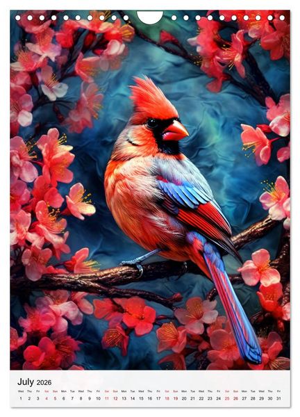 Produktbild: Birds in Living Color (Wall Calendar 2026 DIN A4 portrait), CALVENDO 12 Month Wall Calendar