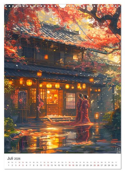 Produktbild: Japan. Impressionen im Aquarell-Stil (Wandkalender 2026 DIN A3 hoch), CALVENDO Monatskalender