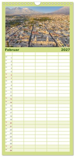 Produktbild: Familienplaner 2027 - Peru - Magie der Anden mit 5 Spalten (Wandkalender, 21 x 45 cm) CALVENDO