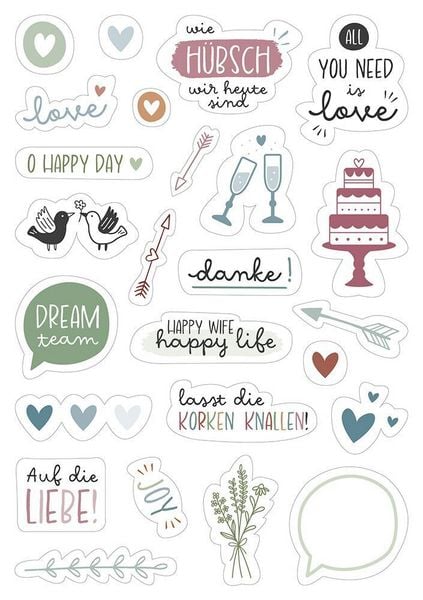 Produktbild: Brunnen Sticker-Set Hochzeit