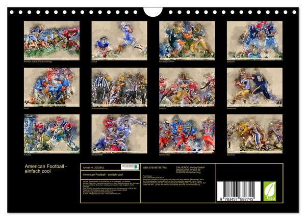 Produktbild: American Football - einfach cool (Wandkalender 2026 DIN A4 quer), CALVENDO Monatskalender