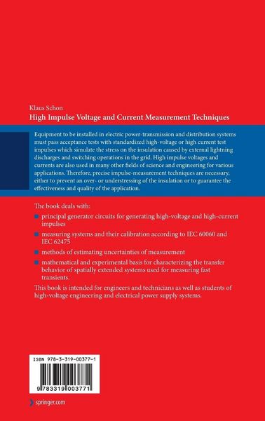 Produktbild: High Impulse Voltage and Current Measurement Techniques