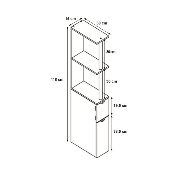 Produktbild: HTI-Living Raumteilerregal 118 cm Thekla Artisaneiche