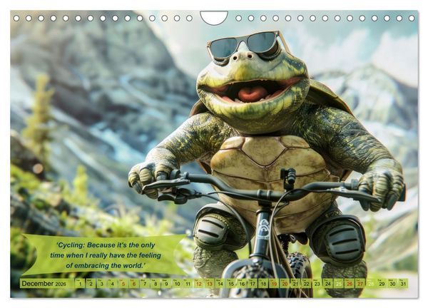Produktbild: Funny charming animals on a bicycle (Wall Calendar 2026 DIN A4 landscape), CALVENDO 12 Month Wall Calendar