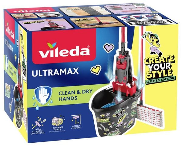 Produktbild: Vileda 183755 Vileda ULTRAMAX MY STYLE Box - Level Up Your Space Bodenwischer-Set Anthrazit, Rot 1 St.