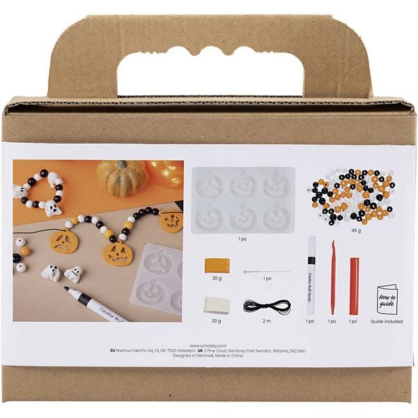 Produktbild: Creativ Company Mini Kreativ Set Schmuck, Halskette und Armband, Halloween Farben
