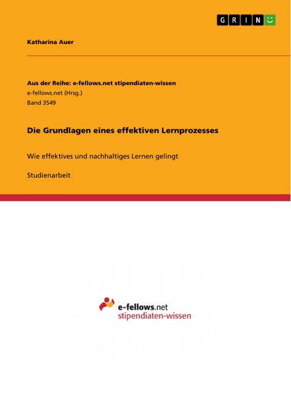Produktbild: Die Grundlagen eines effektiven Lernprozesses