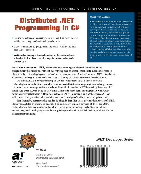 Produktbild: Distributed .NET Programming in C#