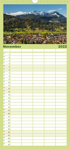 Produktbild: Familienplaner Rund um Oberstdorf (Wandkalender 2022 , 21 cm x 45 cm, hoch)