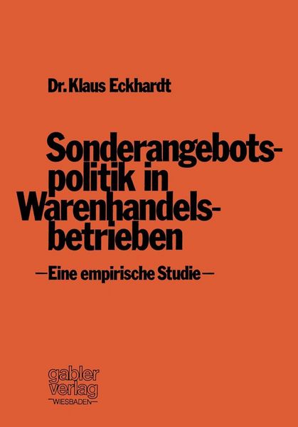Produktbild: Sonderangebotspolitik in Warenhandelsbetrieben