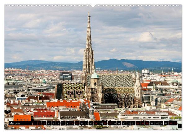Produktbild: WIEN von oben (Wandkalender 2026 DIN A2 quer), CALVENDO Monatskalender