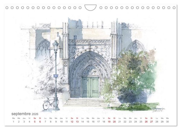 Produktbild: BORDEAUX, promenade dessin&eacute;e (Calendrier mural 2026 DIN A4 vertical), CALVENDO calendrier mensuel