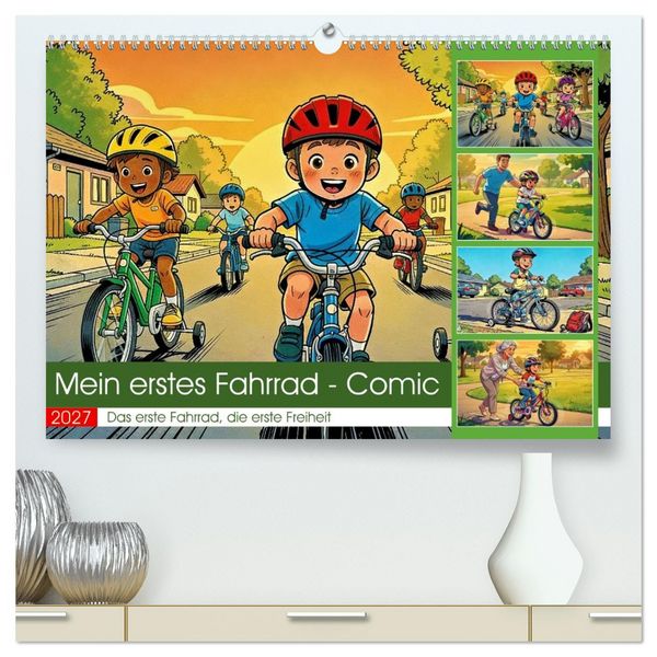 Produktbild: Mein erstes Fahrrad - Comic (hochwertiger Premium Wandkalender 2027 DIN A2 quer), Kunstdruck in Hochglanz