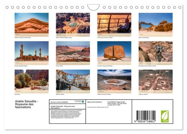 Produktbild: Arabie Saoudite - Royaume des fascinations (Calendrier mural 2026 DIN A4 vertical), CALVENDO calendrier mensuel
