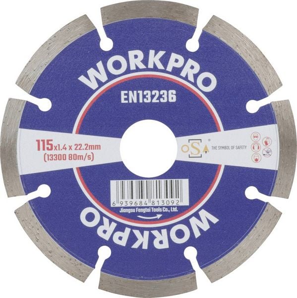 Produktbild: WorkPro GSOSSE-1 Trennscheibe 115 mm 1 St. Keramik, Porzellan, Marmor, Mauerwerk, Glas, Kalkstein, Granit, Naturstein, Sandstein