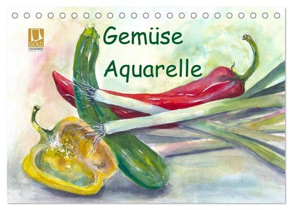 Produktbild: Gem&uuml;se Aquarelle (Tischkalender 2026 DIN A5 quer), CALVENDO Monatskalender