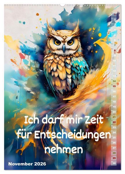 Produktbild: Ich bin stark - Ein tierischer Affirmationskalender (Wandkalender 2026 DIN A2 hoch), CALVENDO Monatskalender
