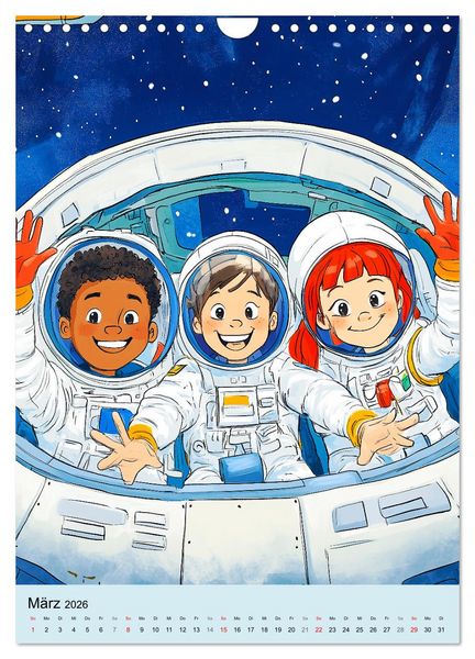 Produktbild: Im Weltall. Manga-Astronauten auf Mission (Wandkalender 2026 DIN A4 hoch), CALVENDO Monatskalender