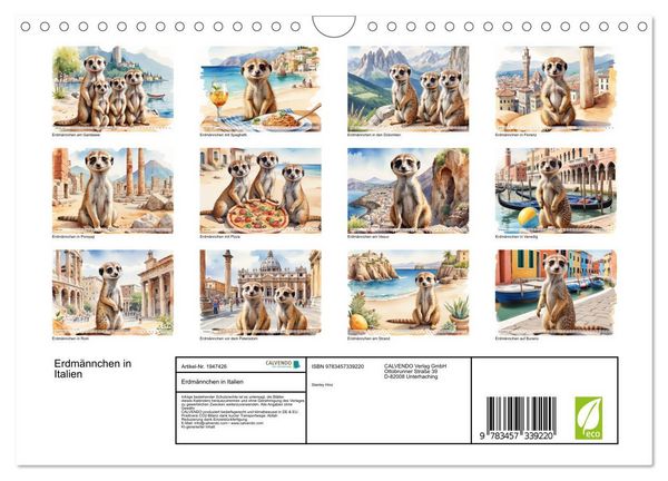 Produktbild: Erdm&auml;nnchen in Italien (Wandkalender 2026 DIN A4 quer), CALVENDO Monatskalender