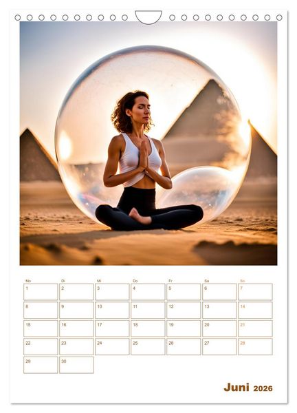 Produktbild: Yoga-Globetrotter: KI-Reisen in Seifenblasen. Ein Jahr der Harmonie an den sch&ouml;nsten Orten der Welt (Wandkalender 2026 DIN A4 hoch), CALVENDO Monatskalender