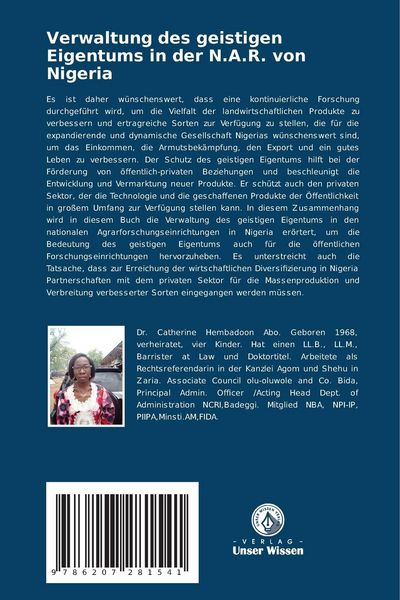 Produktbild: Verwaltung des geistigen Eigentums in der N.A.R. von Nigeria