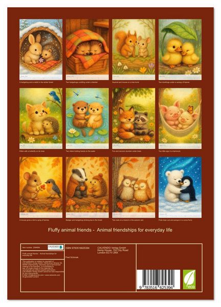 Produktbild: Fluffy animal friends - Animal friendships for everyday life (Wall Calendar 2026 DIN A4 portrait), CALVENDO 12 Month Wall Calendar