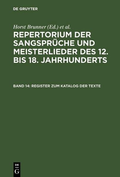 Produktbild: Register zum Katalog der Texte