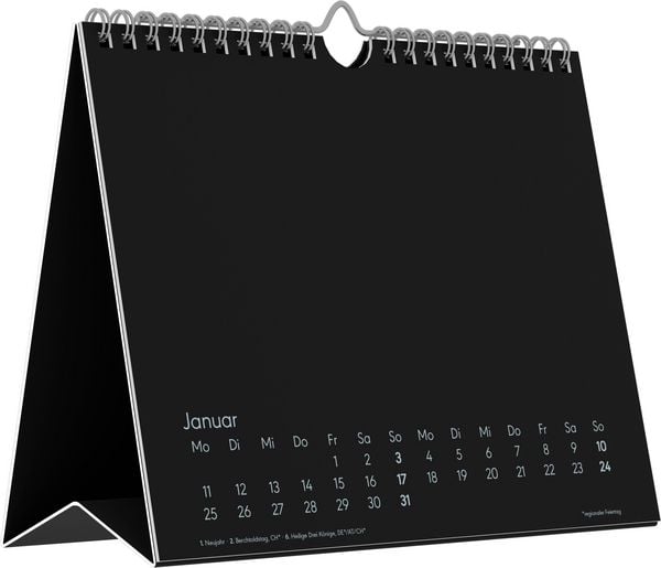 Produktbild: Kreativkalender Tischaufsteller quer schwarz 2027