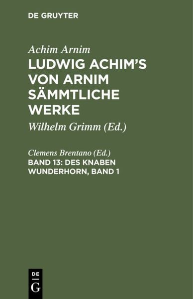 Produktbild: Des Knaben Wunderhorn, Band 1