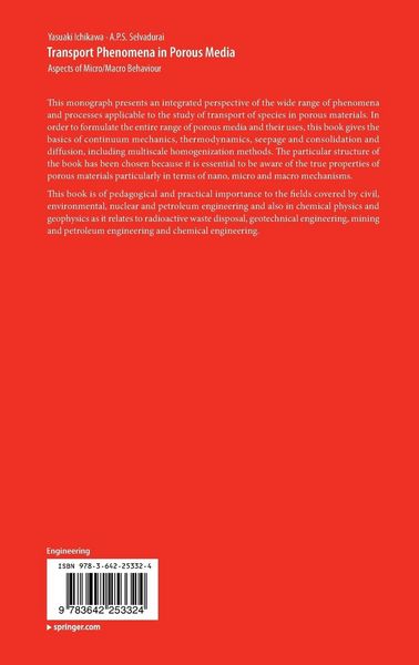Produktbild: Transport Phenomena in Porous Media