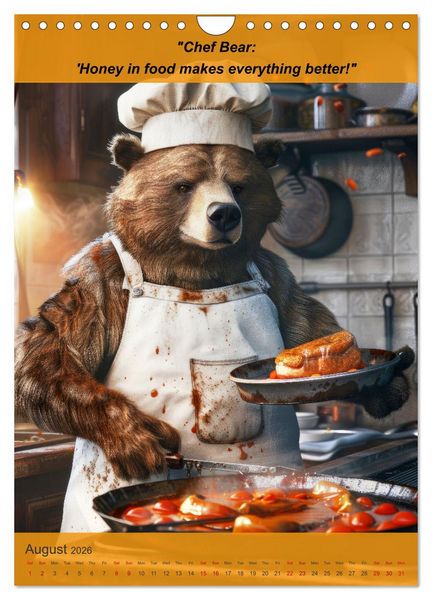 Produktbild: Cooking with animal humor (Wall Calendar 2026 DIN A4 portrait), CALVENDO 12 Month Wall Calendar