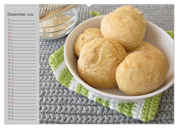 Produktbild: Frisch gebackene Brote und Br&ouml;tchen (Wandkalender 2026 DIN A2 quer), CALVENDO Monatskalender