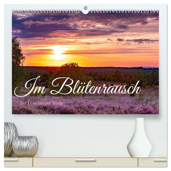 Produktbild: Im Bl&uuml;tenrausch der L&uuml;neburger Heide (hochwertiger Premium Wandkalender 2026 DIN A2 quer), Kunstdruck in Hochglanz
