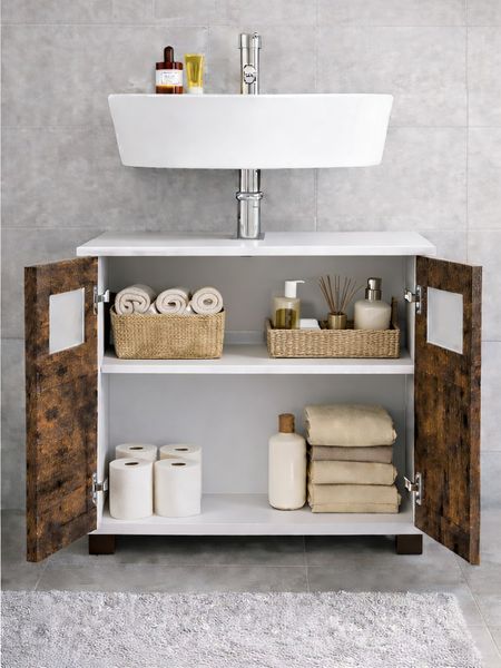 Produktbild: Holz Badschrank Badunterschrank Waschbecken Nilari