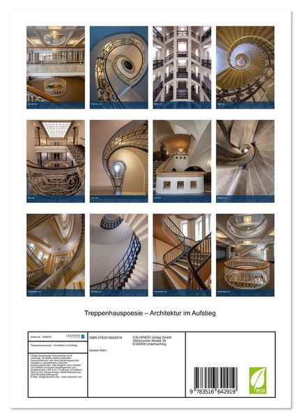 Produktbild: Treppenhauspoesie &ndash; Architektur im Aufstieg (Wandkalender 2026 DIN A4 hoch), CALVENDO Monatskalender