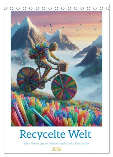 Produktbild: Recycelte Welt - Eine Hommage an Nachhaltigkeit und Kreativit&auml;t (Tischkalender 2026 DIN A5 hoch), CALVENDO Monatskalender