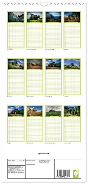 Produktbild: Familienplaner 2027 - Agrartechnik mit 5 Spalten (Wandkalender, 21 x 45 cm) CALVENDO