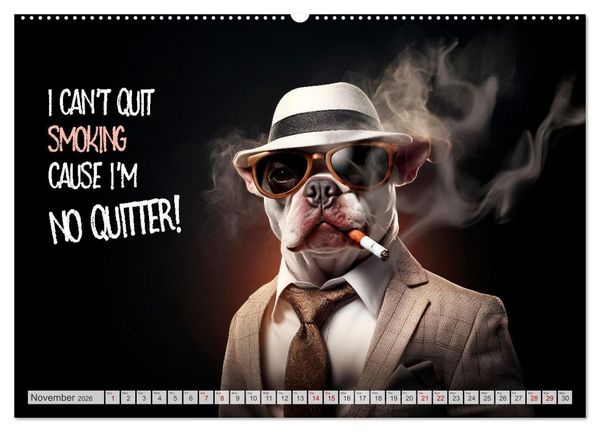 Produktbild: Crazy dogs COOL SAYINGS (Wall Calendar 2026 DIN A2 landscape), CALVENDO 12 Month Wall Calendar