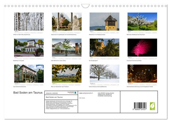 Produktbild: Bad Soden am Taunus (Wandkalender 2026 DIN A3 quer), CALVENDO Monatskalender