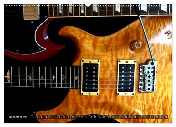 Produktbild: ROCK GUITARS Snapshots (High Quality Premium Wall Calendar 2026 DIN A2 landscape),CALVENDO 12 Month Wall Calendar