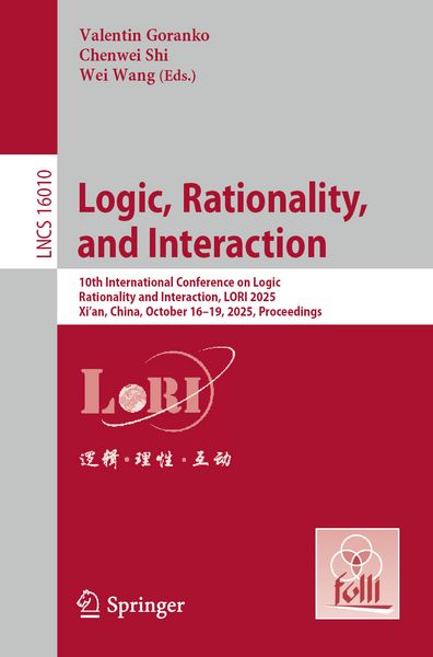 Produktbild: Logic, Rationality, and Interaction