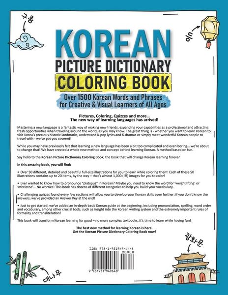 Produktbild: Korean Picture Dictionary Coloring Book