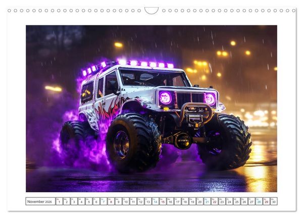 Produktbild: Die Macht der Monstertrucks (Wandkalender 2026 DIN A3 quer), CALVENDO Monatskalender