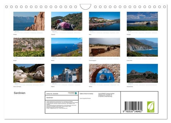 Produktbild: Sardinien (Wandkalender 2026 DIN A4 quer), CALVENDO Monatskalender
