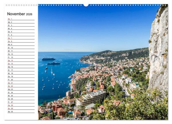 Produktbild: C&Ocirc;TE D&rsquo;AZUR Bezaubernde Orte (hochwertiger Premium Wandkalender 2026 DIN A2 quer), Kunstdruck in Hochglanz